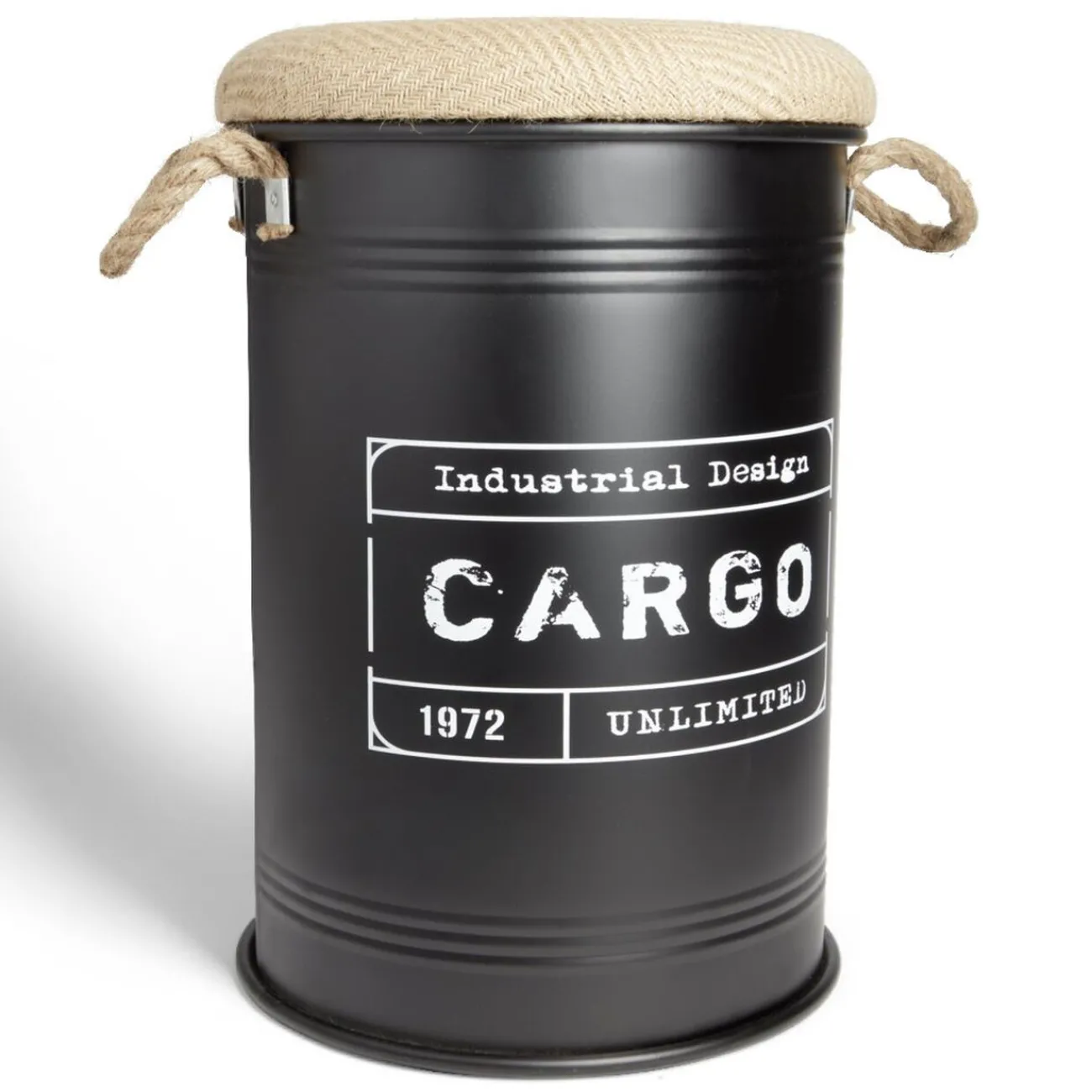 Gifi Rangement|Pouf coffre de rangement moyen modèle Ø34xH49,5cm noir