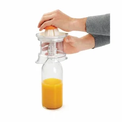 Gifi Presse agrumes Metaltex transparent couvercle blanc 2 cônes