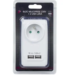 Gifi Accessoires Électriques^Prise chargeur 1x 230V et 2 ports USB