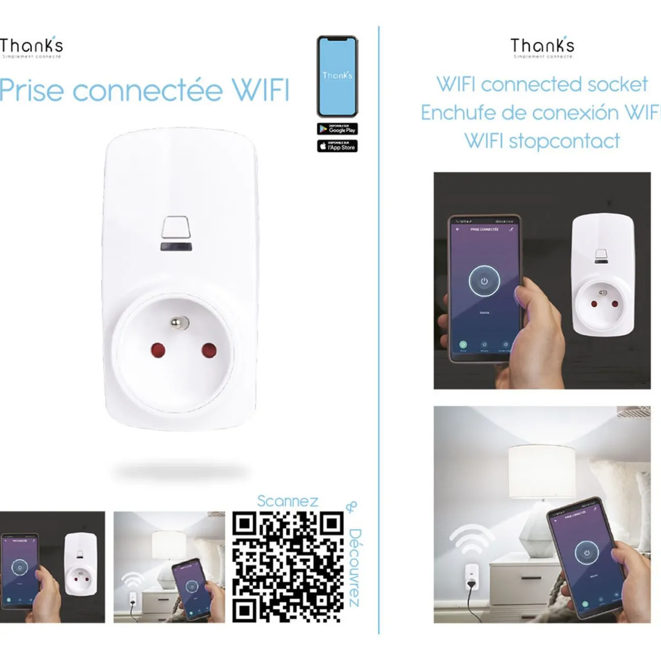 Gifi Accessoires Électriques^Prise connectée WIFI et port USB