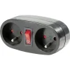 Gifi Accessoires Électriques^Prise murale biplite marche/arrêt gris anthracite