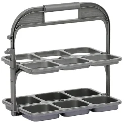 Gifi Range bouteille pliable gris 6 emplacements
