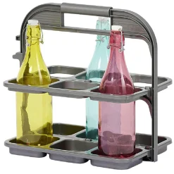 Gifi Range bouteille pliable gris 6 emplacements