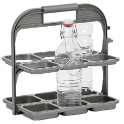 Gifi Range bouteille pliable gris 6 emplacements