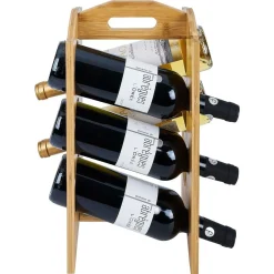 Gifi Range bouteille vertical 6 emplacements bambou 40x20xH17,8cm