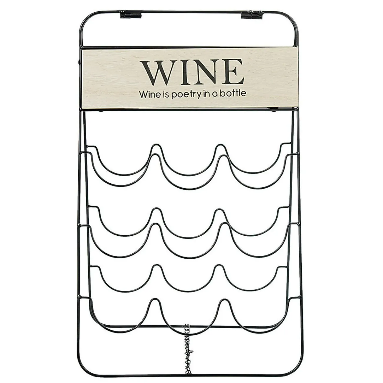 Gifi Range bouteilles 9 compartiments métal noir bois design Wine