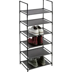 Gifi Rangement|Range chaussures 6 niveaux métal gris