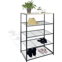 Gifi Rangement|Range chaussures 5 étagères noir naturel