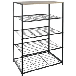 Gifi Rangement|Range chaussures 5 étagères noir naturel