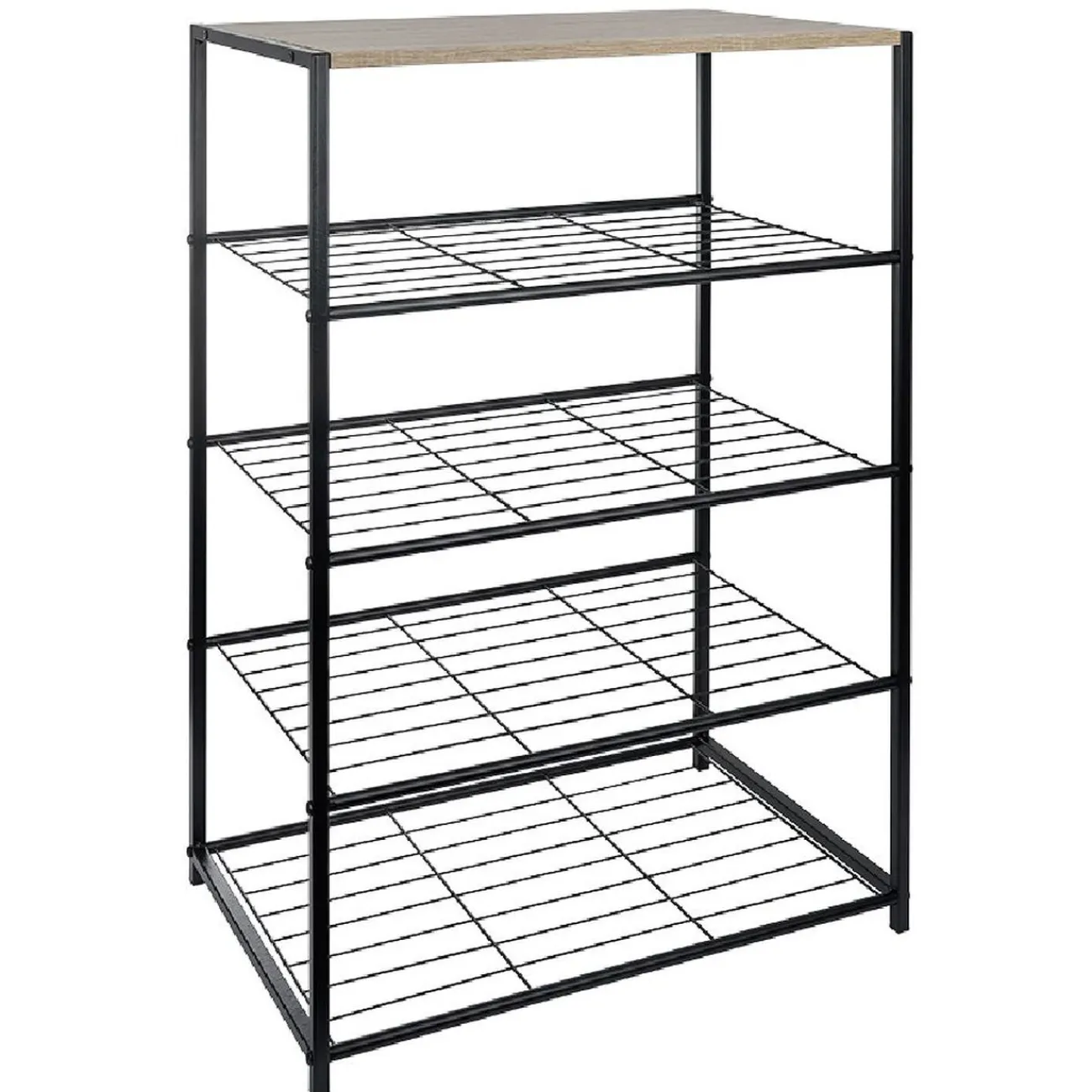 Gifi Rangement|Range chaussures 5 étagères noir naturel