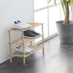 Gifi Rangement|Range chaussures en bois 3 niveaux