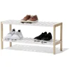 Gifi Rangement|Range chaussures en pin couleur bois et blanc