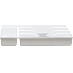 Gifi Range couvert blanc fond silicone gris 5 compartiments