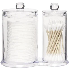 Gifi Beauté^Range disques et coton tige en plastique transparent