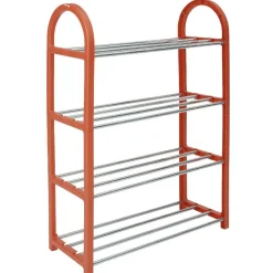Gifi Rangement|Range-chaussures 4 niveaux rouge et gris