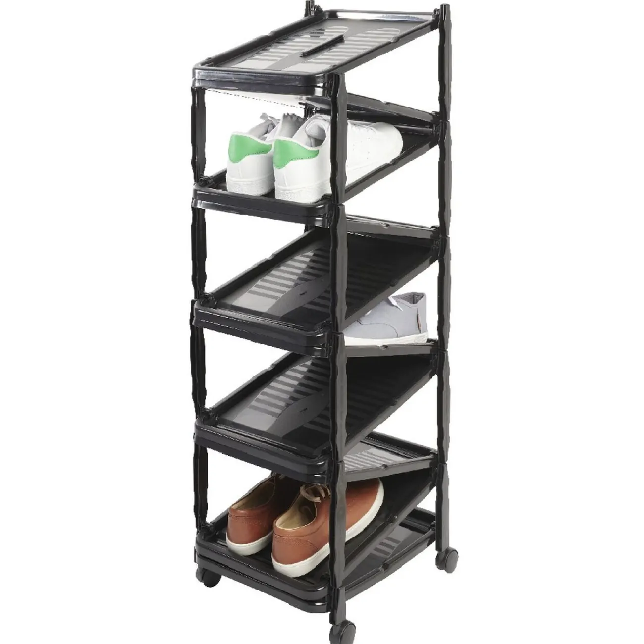 Gifi Rangement|Range-chaussures téléscopique plastique noir