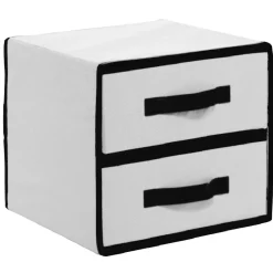 Gifi Rangement|Rangement 2 tiroirs pour dressing gris noir