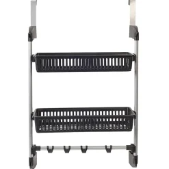 Gifi Rangement|Rangement de porte 2 niveaux à suspendre gris et noir