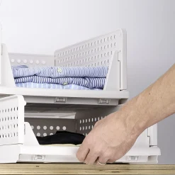 Gifi Rangement|Rangement dressing superposable coulissant blanc petit modèle