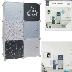 Gifi Rangement|Rangement modulable 6 cubes garçon My Little Héros 63x32xH110cm