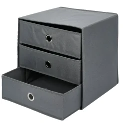 Gifi Rangement|Rangement textile Box Cube 3 tiroirs 31x29x31cm