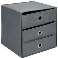 Gifi Rangement|Rangement textile Box Cube 3 tiroirs 31x29x31cm
