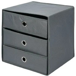 Gifi Rangement|Rangement textile Box Cube 3 tiroirs 31x29x31cm