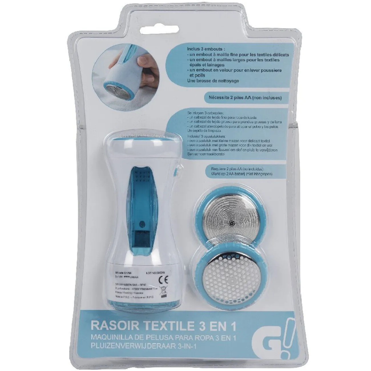 Gifi Entretien Du Linge|Rasoir textile 3 en 1