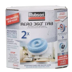 Gifi Nettoyage Et Entretien|Recharge x2 pour absorbeur d'humidité Rubson Aero 360°
