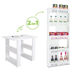 Gifi Resserre 2en1 avec fonction table blanc