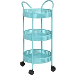 Gifi Resserre légumes à roulettes bleu turquoise