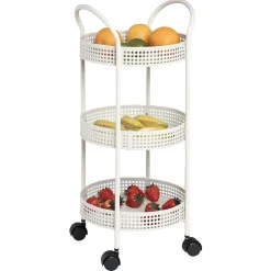 Gifi Resserre légumes à roulettes gris clair