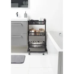 Gifi Rangement|Resserre légumes cuisine noir 4 roulettes