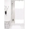 Gifi Aménagement Salle De Bain^Rideau de douche blanc motifs fleurs sans anneaux