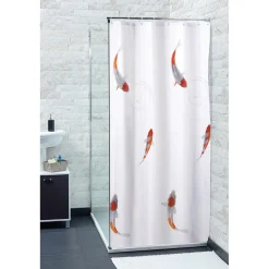 Gifi Equipement Douche^Rideau de douche blanc motif poissons