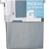 Gifi Equipement Douche^Rideau de douche gris clair sans anneaux