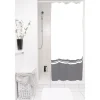 Gifi Equipement Douche^Rideau de douche gris et blanc