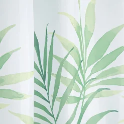 Gifi Equipement Douche^Rideau de douche Jungle blanc motif feuillage vert