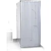 Gifi Equipement Douche^Rideau de douche motif carré blanc opaque 180xH200cm