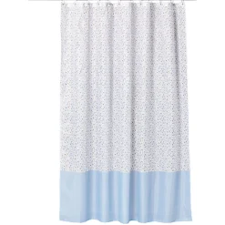 Gifi Equipement Douche^Rideau de douche motif terrazzo effet granit blanc et bleu 180xH200cm