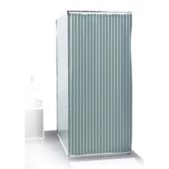 Gifi Equipement Douche^Rideau de douche rayé blanc et bleu 180x200cm 100% polyester