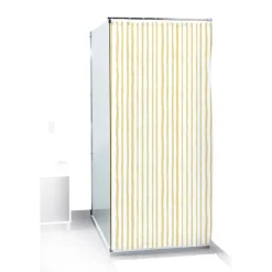 Gifi Equipement Douche^Rideau de douche rayure jaune et blanc Sunflow 180xH200cm