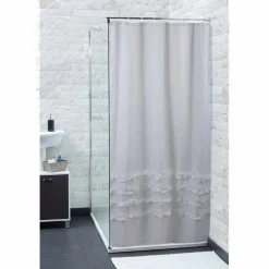 Gifi Equipement Douche^Rideau de douche transparent blanc