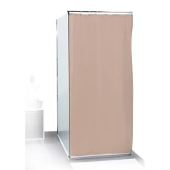 Gifi Equipement Douche^Rideau de douche uni beige 180x200cm 100% polyester
