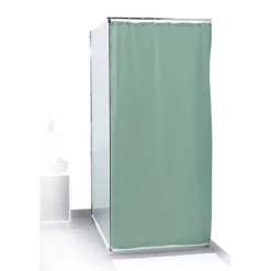 Gifi Equipement Douche^Rideau de douche uni vert d'eau 180x200cm 100% polyester