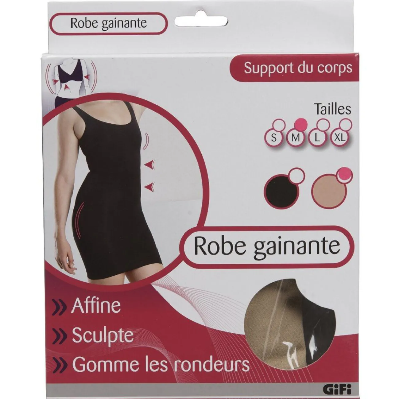 Gifi Bien-Être^Robe gainante femme couleur noir ou chair
