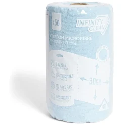 Gifi Nettoyage Et Entretien|Rouleau de 50 chiffons en microfibre bleu