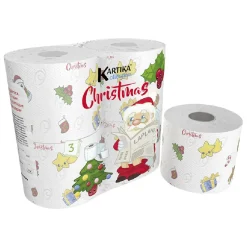 Gifi Bien-Être^Rouleau de papier de toilette motif Noël x4