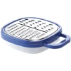 Gifi Râpe avec récipient en inox et plastique bleu