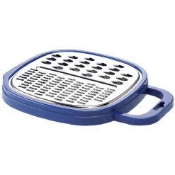Gifi Râpe avec récipient en inox et plastique bleu